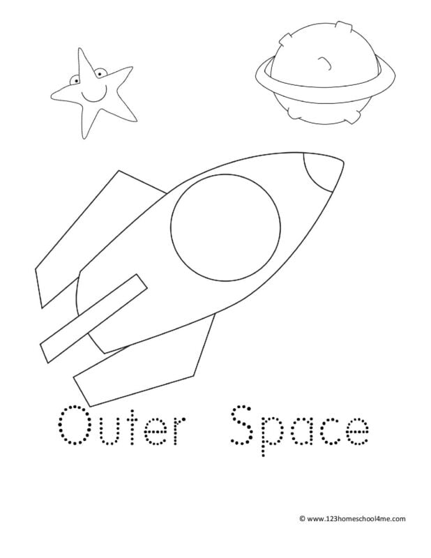 outer space coloring page