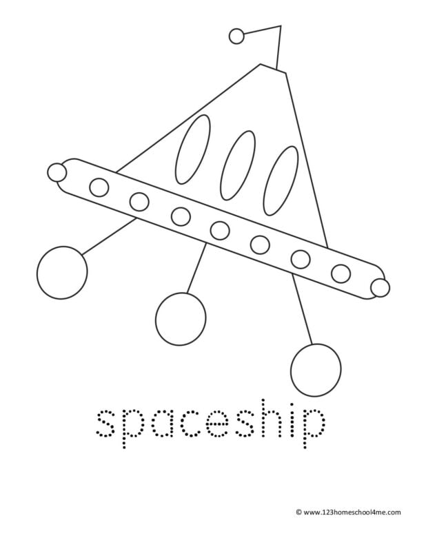 spaceship coloring page