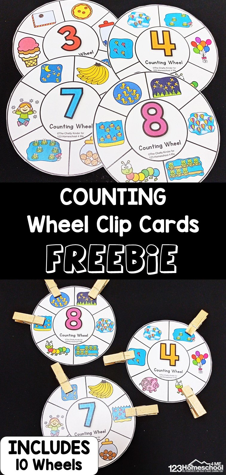 FREE Printable Counting Wheels Activity for Preschool