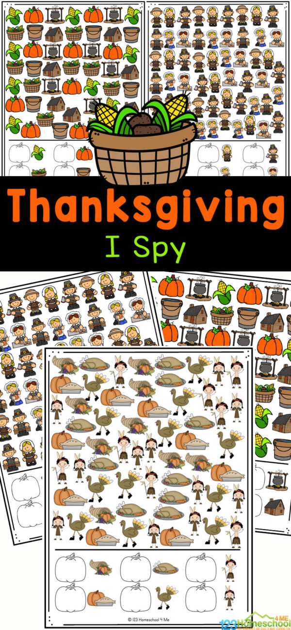 🦃 FREE Thanksgiving I Spy Printable Worksheet