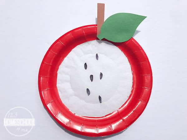 paper plate apple craft