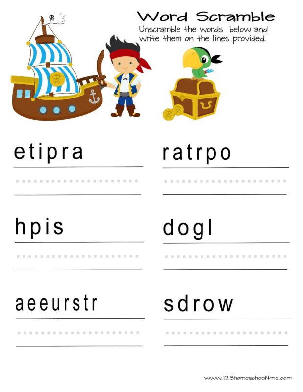 FREE Printable Jake and the Neverland Pirates Worksheets