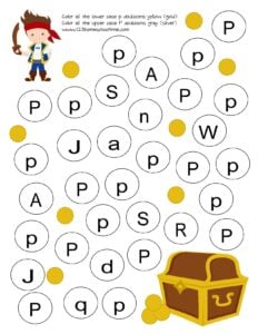 treasure letter find worksheet