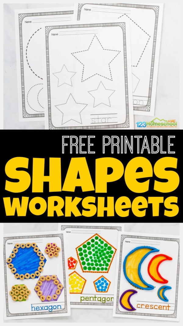 50 FREE Shapes Printables for Kids Worksheets, Activities & Games