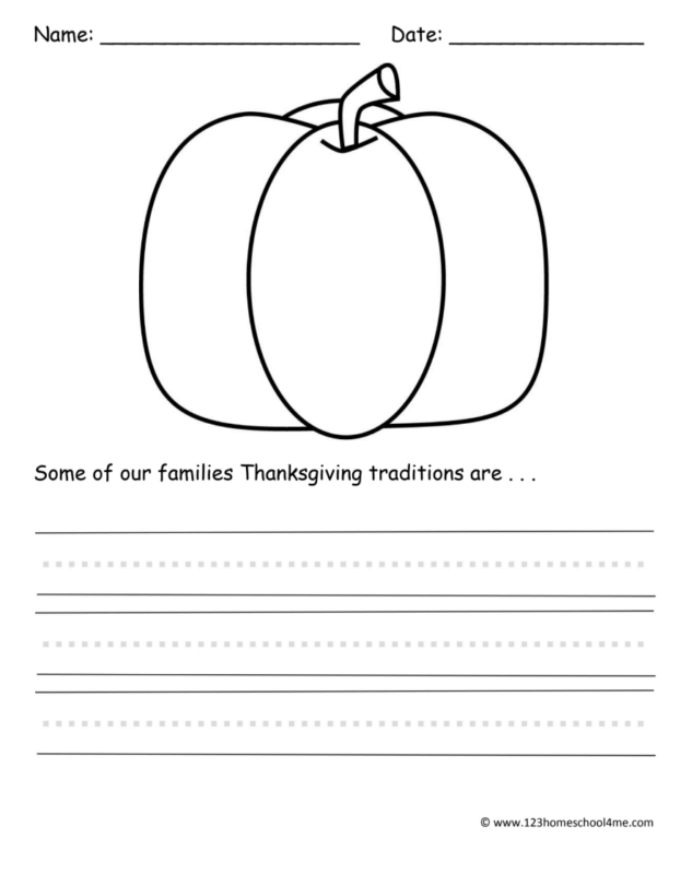 thanksgiving traditions writing prompts for kindergarten
