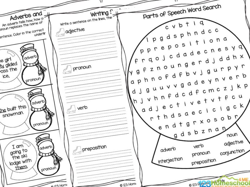 Parts of Speech Worksheets 