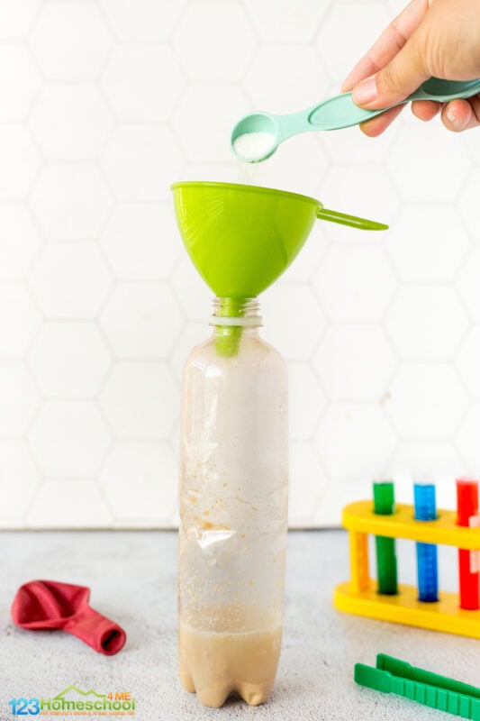 blow up a balloon with yeast