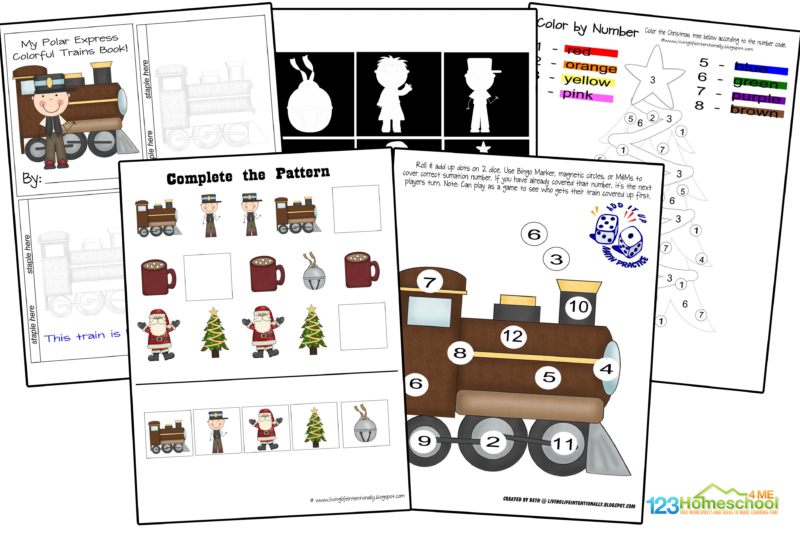 These Polar Express Printables are great for learning a variety of skills. Here is what you find broken down by typical age children work on the skill. But you use whatever pages seem appropriate for your kids =)