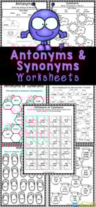 These fun, antonyms and synonyms worksheets are a great way to work on literacy skills with your student! These free printable synonyms and antonyms exercises allow first grade, 2nd grade, and 3rd grade students to learn more about the different ways in which words can be written and used, in preparation for learning more advanced literacy skills in the future.  Simply print synonyms and antonyms worksheet pdf and you are ready to play and learn as you improve vocabulary ro reading and writing.