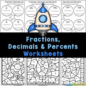 Handy, free printable decimals, fractions, and percents worksheets for children in grade 3, grade 4, and grade 5!