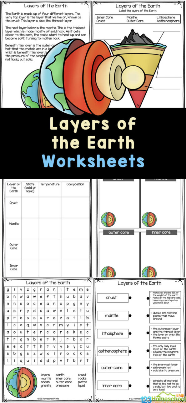 FREE Layers Of The Earth Worksheets FREE Layers Of The Earth Worksheets