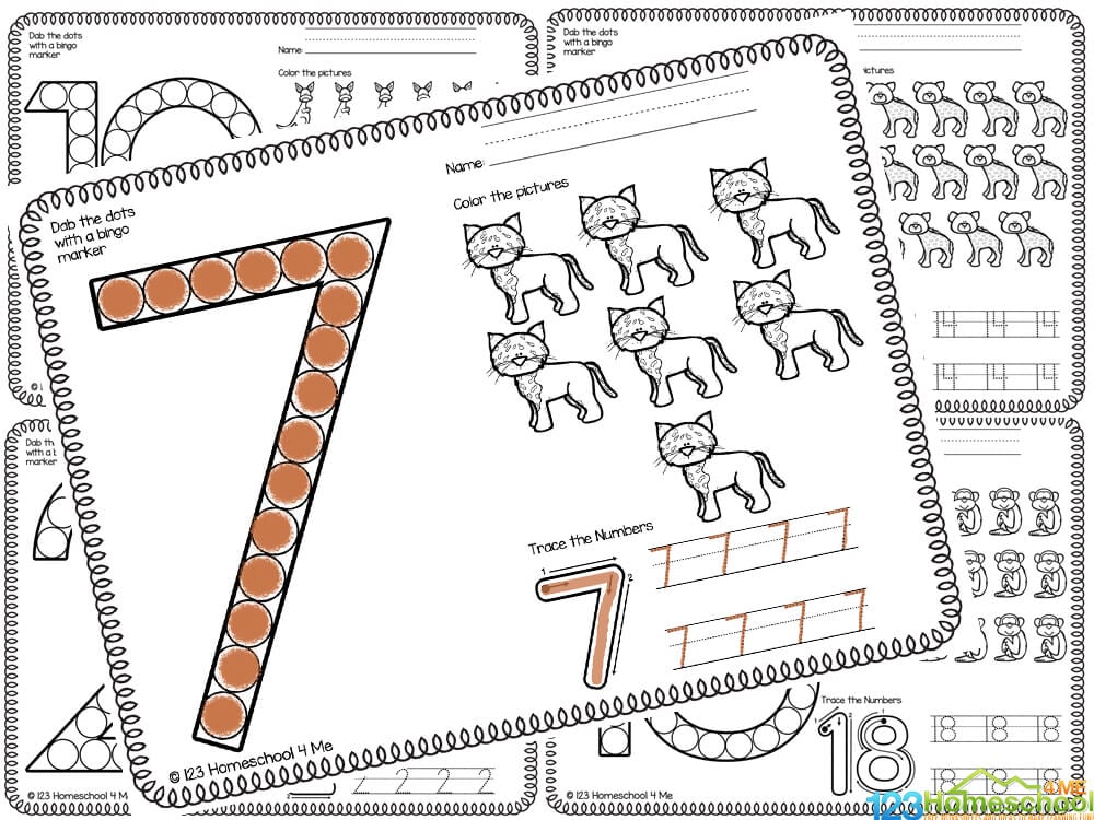 🦊 FREE Animal Bingo Marker Numbers to 20 Worksheets