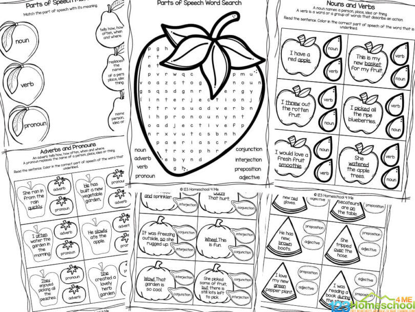 FREE Parts of Speech Exercises Worksheets with Answers PDF