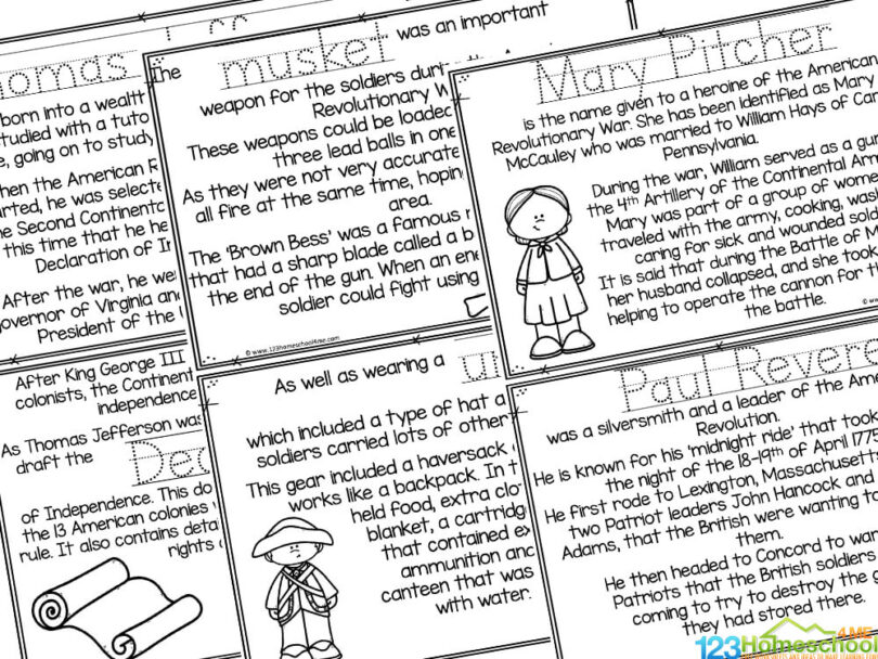 FREE Printable American Revolutionary War for Kids Reader
