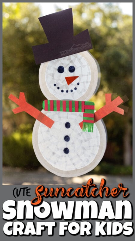 ⛄ Winter Suncatcher Snowman Craft for Preschoolers