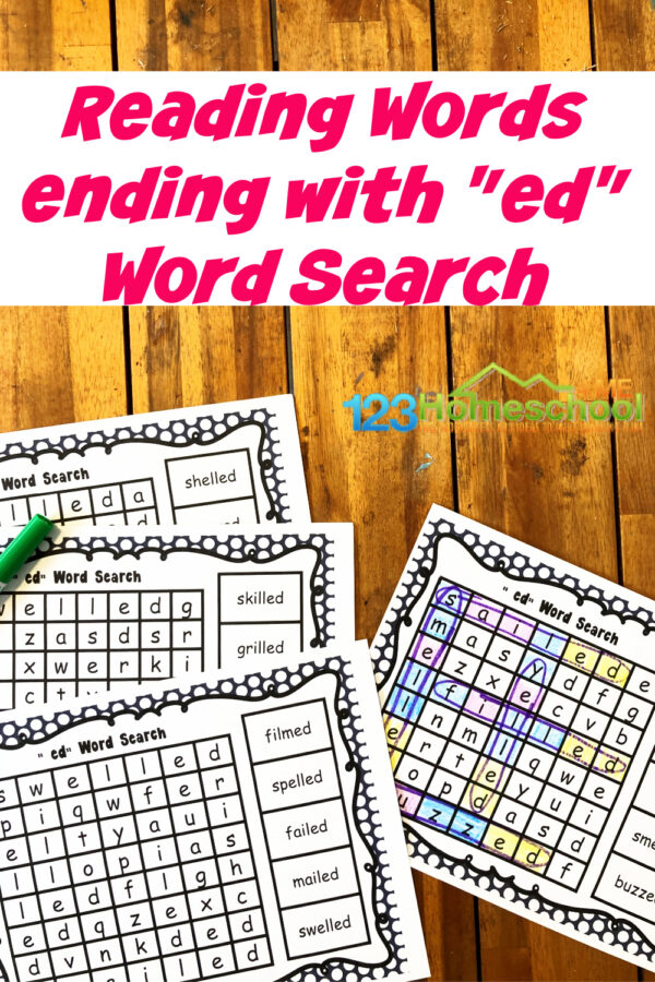 FREE Printable ed Endings Worksheets