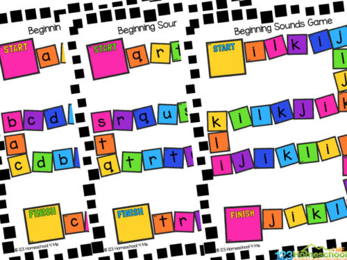 FREE Printable Initial Beginning Sounds Practice with Letter Board Games