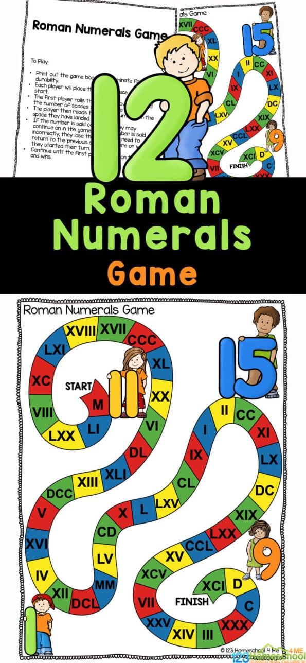 FREE Printable Roman Numerals Charts - Numbers 1 to 1000 worksheets