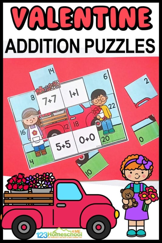 Free printable valentines math worksheets