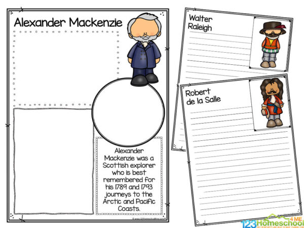 🧭 Famous European Early Explorers Printable Notebook Pages