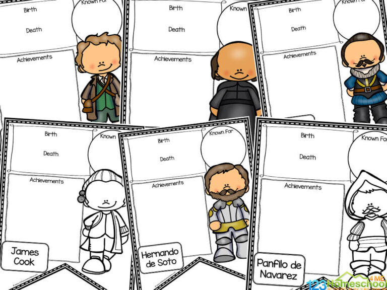 FREE Printable Famous Early Explorers Pennant Posters