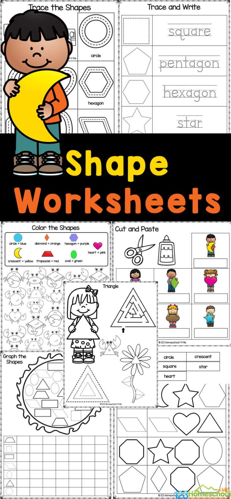 50 FREE Shapes Printables for Kids Worksheets, Activities &amp; Games
