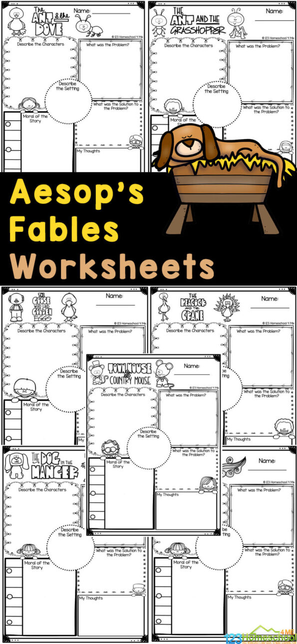 FREE Printable Aesop s Children s Fables Worksheets Set 2