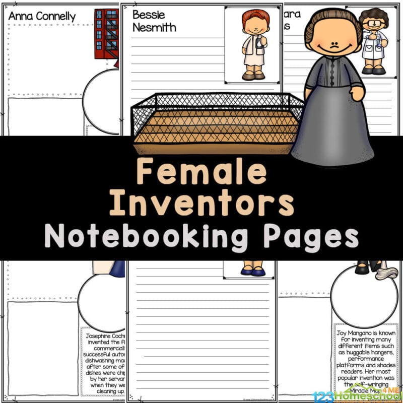 Learn about famous female inventors along with their inventions with these free printable worksheets for kids to research these scientists.