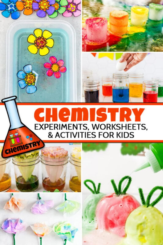 Our family loves using Apologia Chemistry, but these chemistry experiment ideas will work with whatever science curriculum you are using. Simply click on the TEXT LINK below to see our free science worsheets and  experiments to round out your lesson. These chemistry science for kid ideas are perfect for preschoolers, kindergartners, grade 1, grade 2, grade 3, grade 4, grade 5, grade 6, grade 7, grade 8, grade 9, grade 10, grade 11, and grade 12 students.