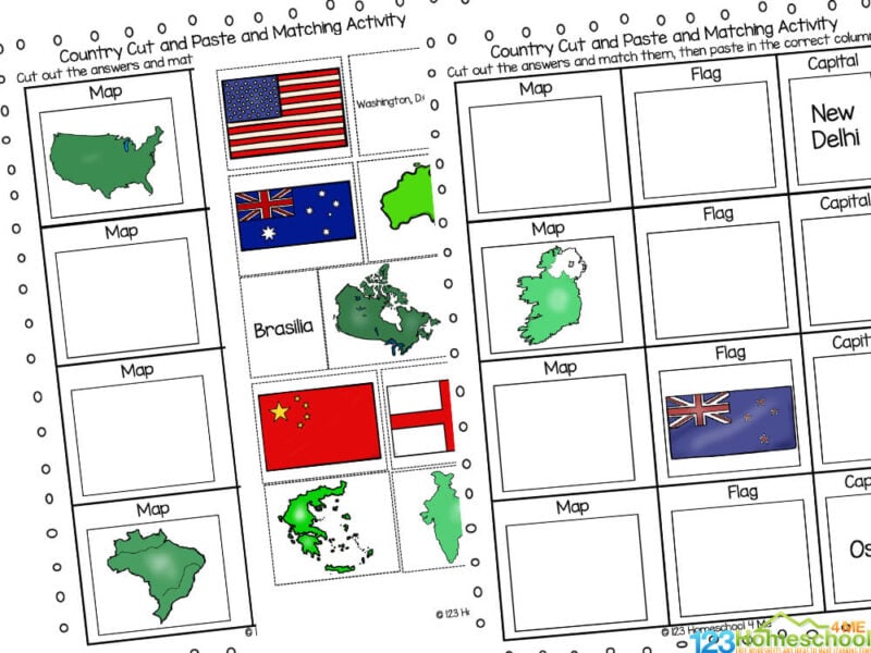 Printable Flags of the World Matching Game