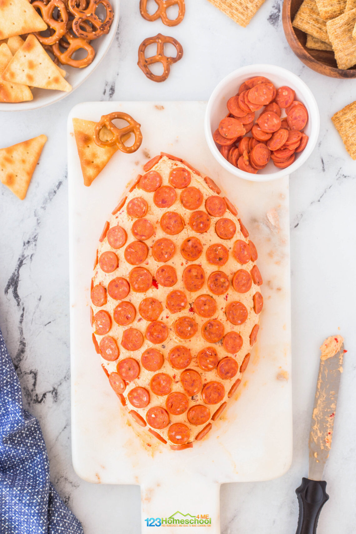 🏈 Pepperoni Cheeseball Football - EASY Super Bowl Dips Appetizer