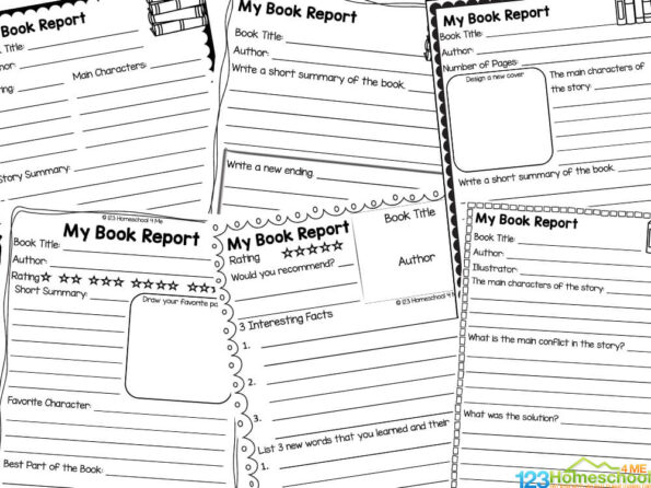 FREE Printable Book Report Worksheets and Template Form
