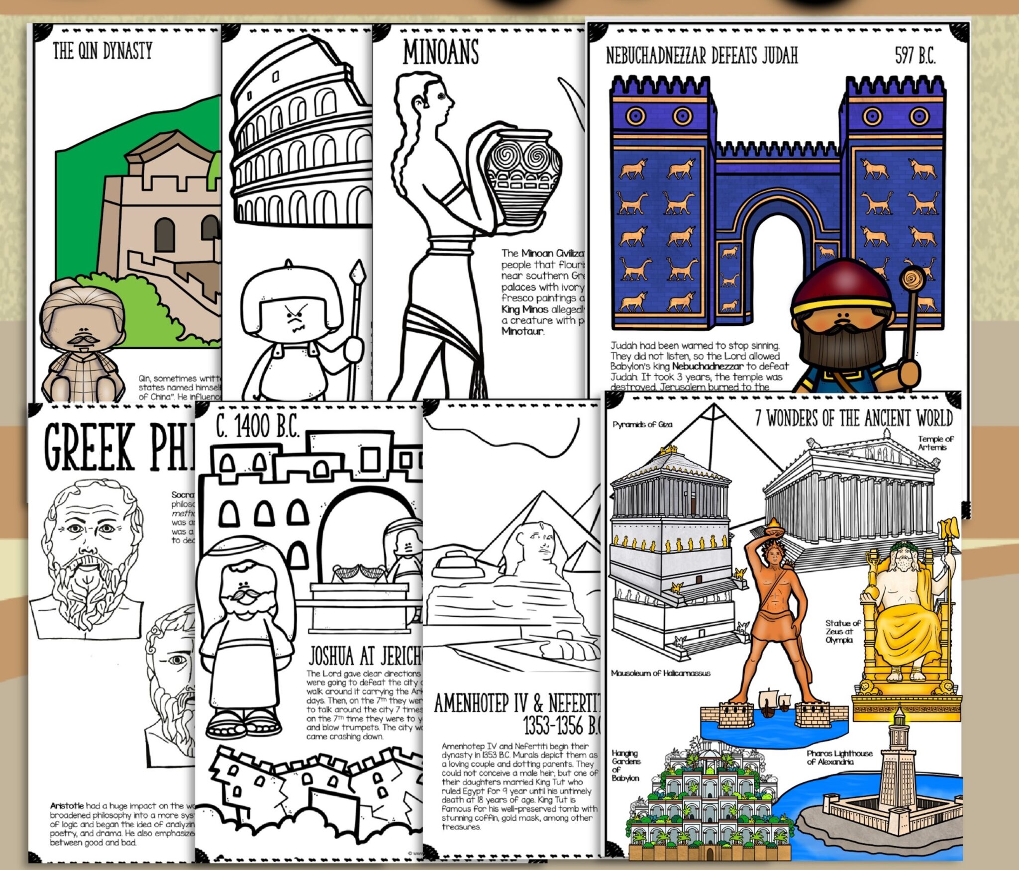 World History Coloring Pages - Creation to Fall of Roman Empire