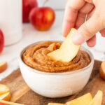 easy to make peanut butter dip for apples and pretzels