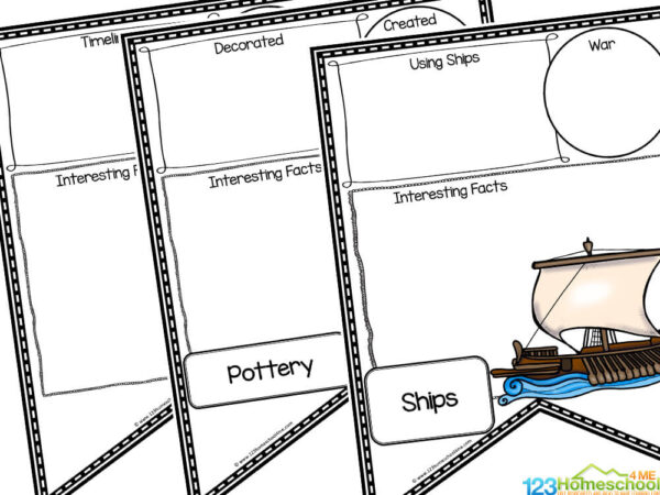 FREE Ancient Greek Civilization Printable Pennants or Worksheets