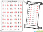 FREE Printable Roman Numerals Charts - Numbers 1 to 1000 worksheets