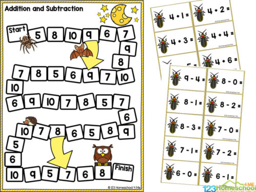 FREE Printable Addition and Subtraction Games