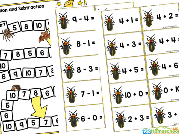 FREE Printable Addition and Subtraction Games
