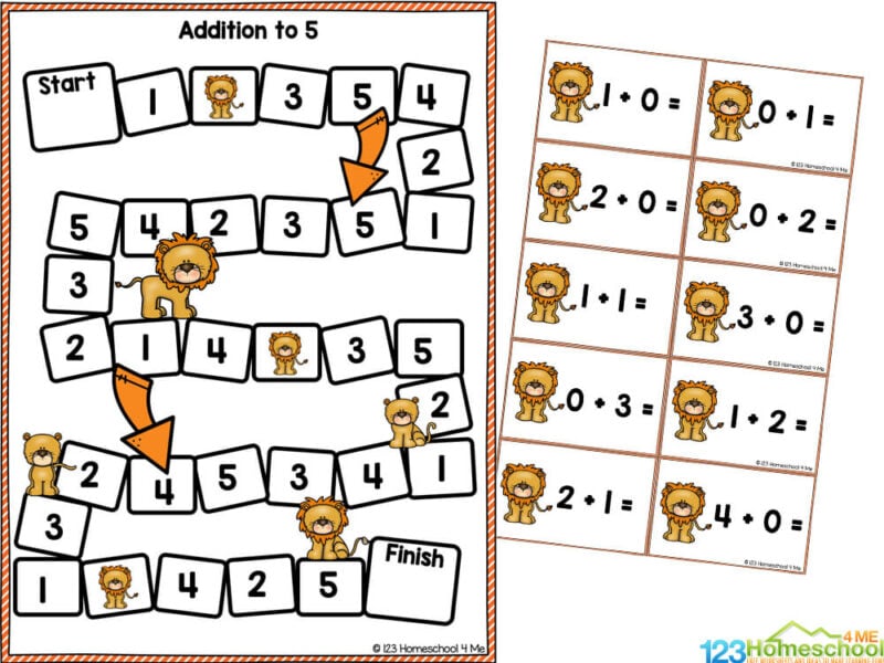 Easy, Low-Prep Addition Math Game for Kindergarten