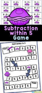 Flower Subtraction Craft - Free Printable Activity for Kindergarten