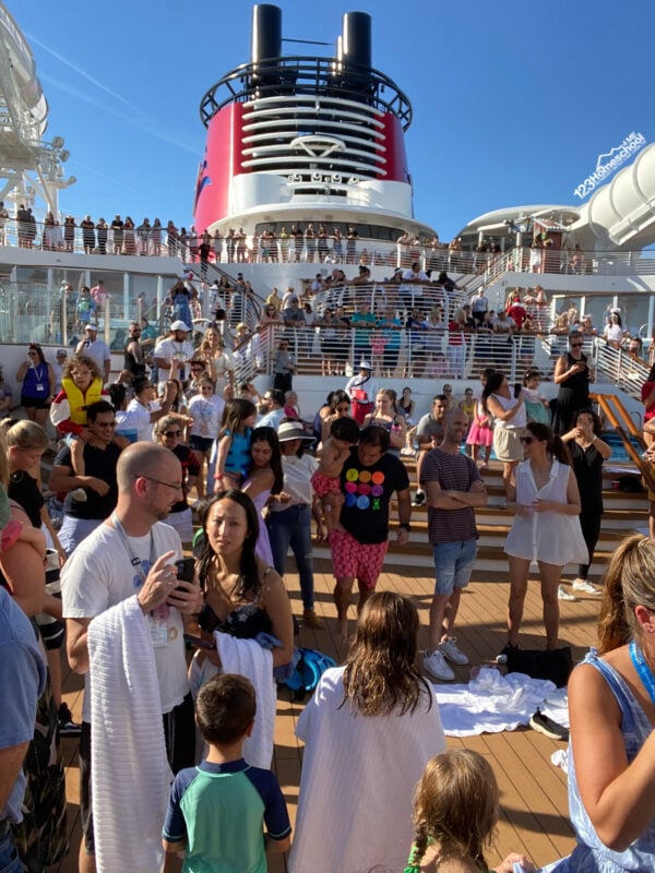 tiered pool deck during shows
