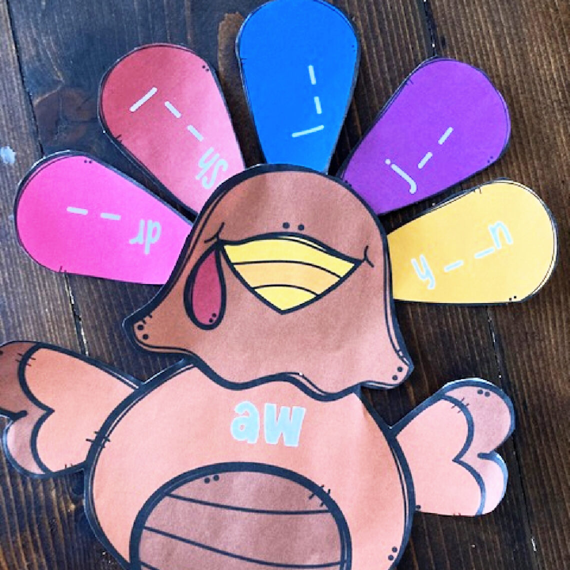 Au And Aw Words Turkey Feathers Phonics Vowel Team Activity au-and-aw-words-turkey-feathers-phonics-vowel-team-activity