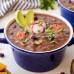 Yummy, healthy black bean soup recipe! This easy black bean soup is quick to make from scratch for a family-favorite lunch.