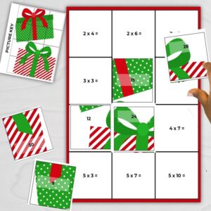 FREE Printable Christmas Math Puzzles Multiplication Activity