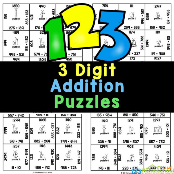 FREE Printable 3-digit Addition Game