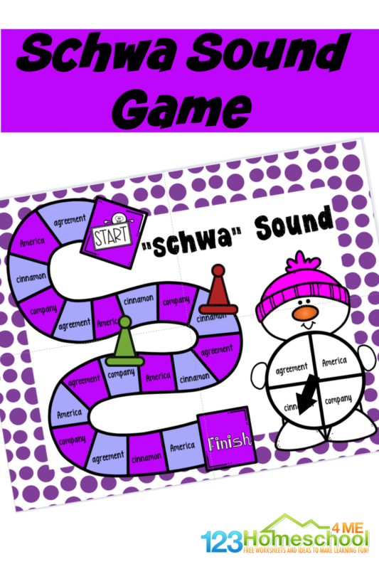 Do you know what the most common sound in the English language is? Surprise. It isn't a short or long vowel sound. It is actually the "uh" sound., called the schwa sound. This can cause lots of frustration for our young readers, and that is what this fun schwa sound reading game is all about. Use this free printable activity as a chance to practice reading the schwa sound with kindergarten, first grade, and 2nd grade students.