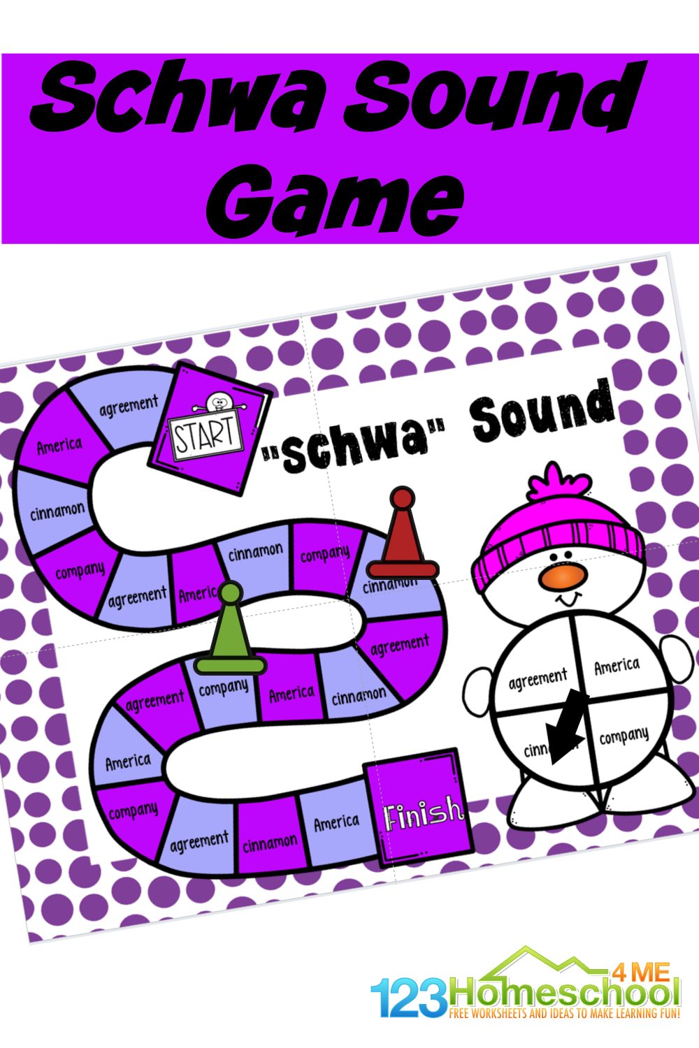 ⛄ FREE Snowman Schwa Sound Reading Game