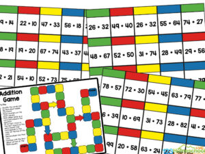FREE Printable Two-Digit Addition Math Games for 1st, 2nd &amp; 3rd Grade