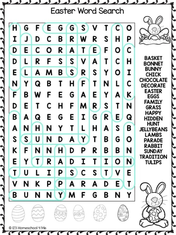 easter word search pdf