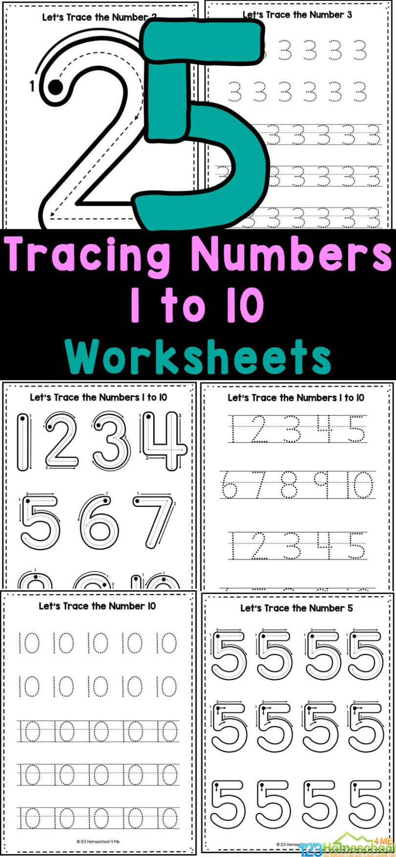 FREE Printable Tracing and Writing Numbers 1 to 10 Worksheets